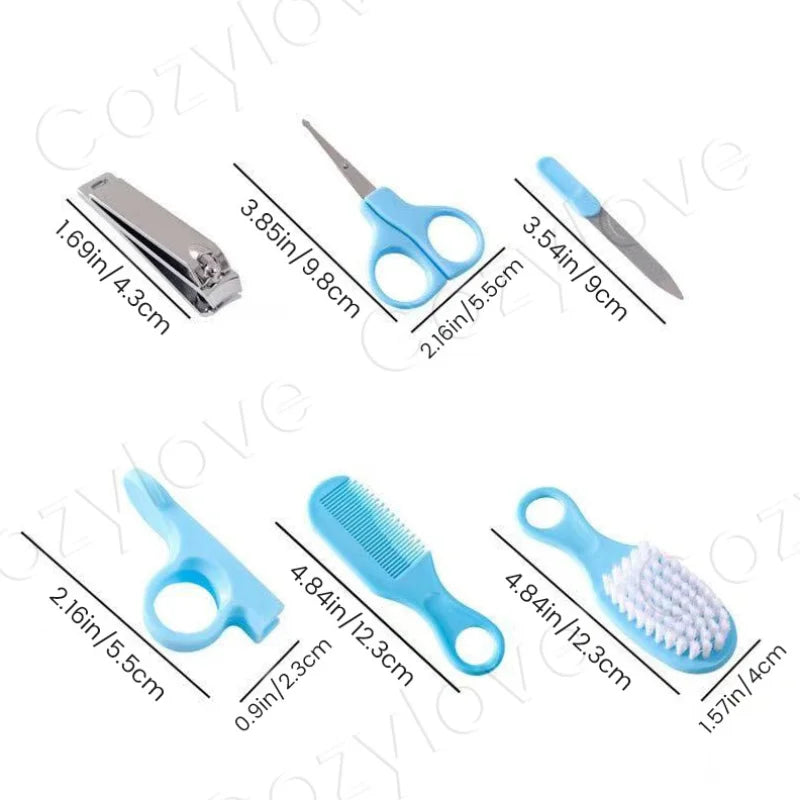 Baby Nail Care & Grooming Set with Clipper, Scissors, Brush, Comb for Newborns,Nail Trimmer Kit Healthcare Tools