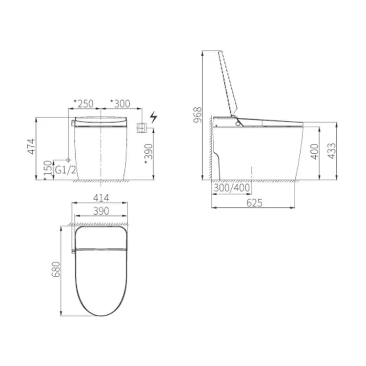 Bathroom New Design Smart Toilet Cleaning Automatic Intelligent Toilet Smart Toilet Floor Mounting
