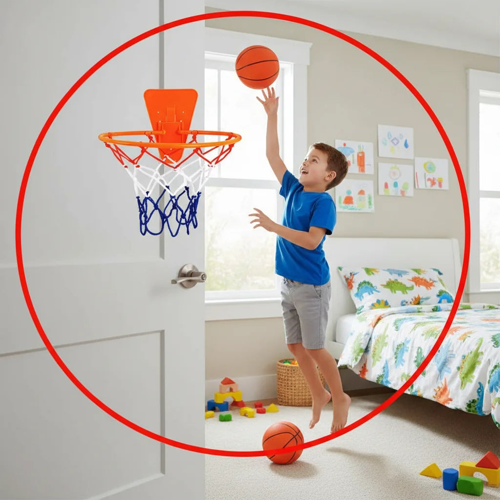 Professional Indoor Silent Basketball Rim Wall Hoop Set - Versatile Home Wall-Mounted Basketball Frame Daily Skill Training