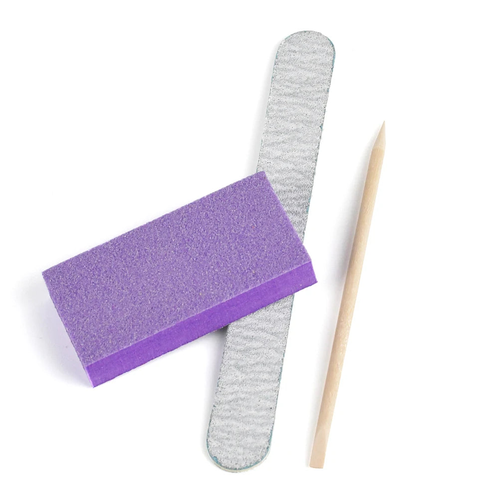 100 Sets Natural Nail Kits Disposable Manicure Kit  Salon Professional Pedicure Pedicura Nail File Set