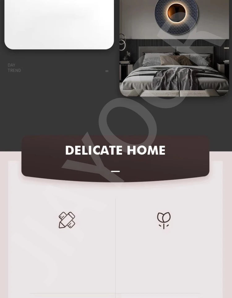 Indoor Modern Minimalist Designer LED Lamp Porch Bedroom Bedside Lighting Decoration Round Background Creative UFO Wall Sconces