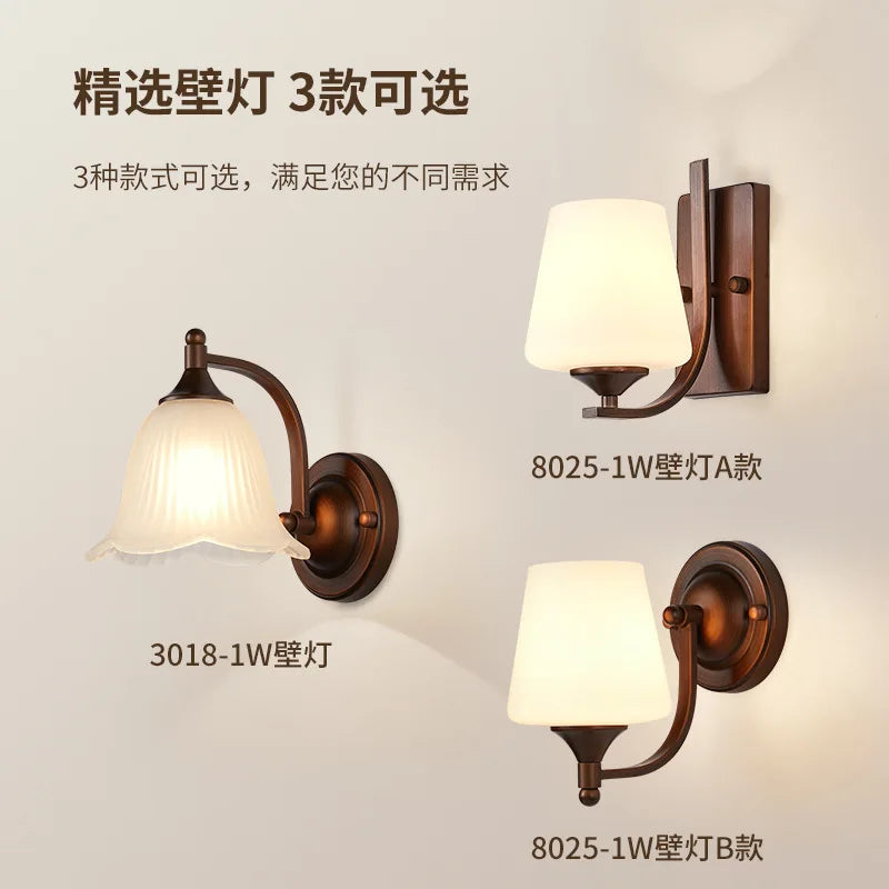Bathroom Light Lighting with White Frosted Glass Shade, Wall Lamp for Mirror Kitchen Bedroom Living Room Porch