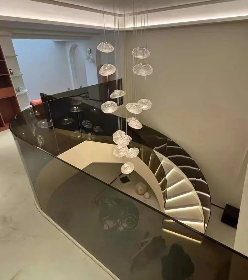 Modern Light Luxury Home Decoration LED Chandelier Staircase Light Living Room Chandelier Indoor Lighting