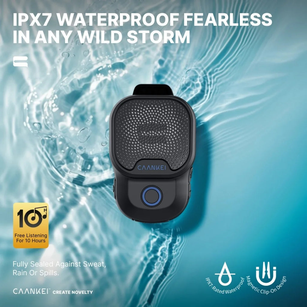 Wearable Bluetooth Speaker IPX7 Waterproof Portable Speakers Outdoor Sport Clip-On Microphone Speaker Calls/Music Mini Sound Box