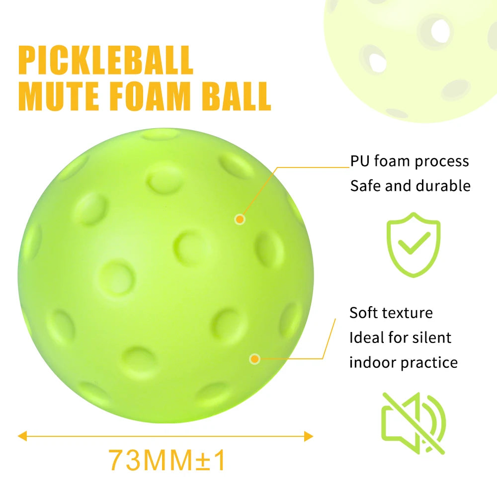 3Pcs/Box Quiet Foam Pickleballs Perfect for Indoor & Outdoor Practice & Training PU Foam Material for Reduced Noise 2 Colors