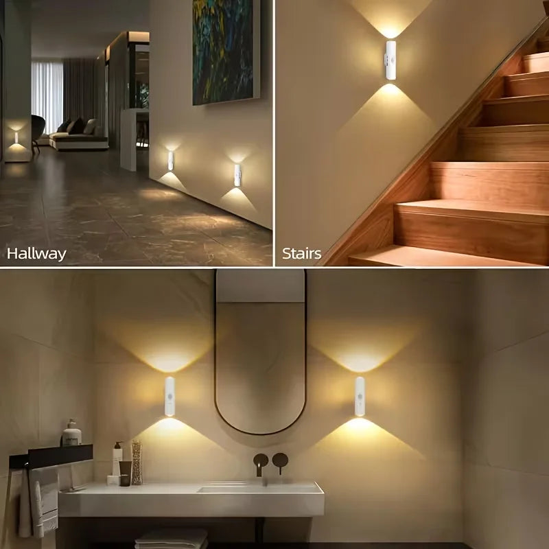 Motion Sensor Smart LED Light Bar - Wall-Mounted Dimmable USB Lighting for Stairs Hallway Bedroom Home Use