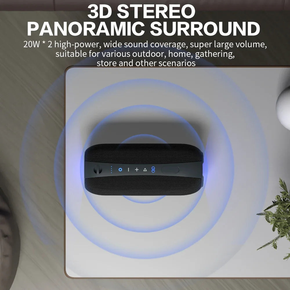 Wireless Bluetooth Speakers Portable Punk Style Dual Speakers Transparent LED TWS Bass Diaphragm Sound