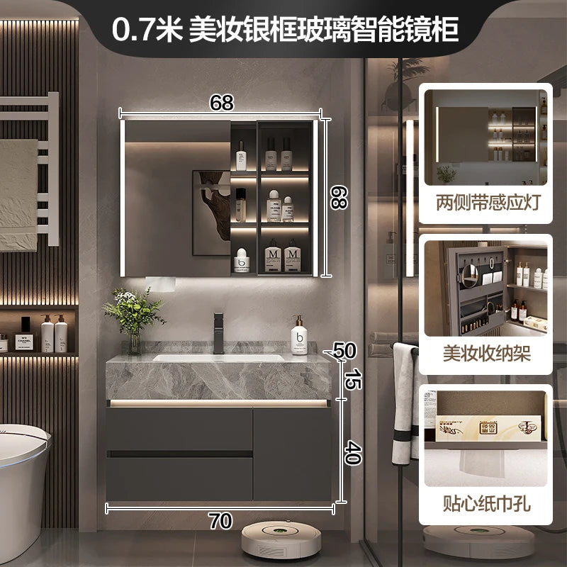 Simple Luxury Bathroom Cabinets Washbasin Vintage Toilet Drawer Bathroom Cabinets Storage Mirrors Mobili Per La Casa Furniture