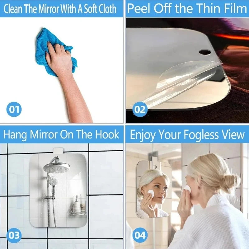New Acrylic Mirror Shower Shaving Mirror Washroom Travel Accessories For Women Makeup Shaving Bathroom Tools