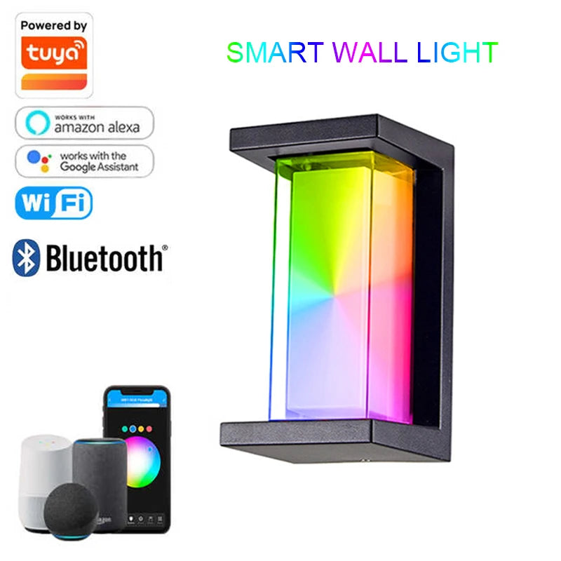 Smart WiFi LED Wall Lamp Indoor outdoor with Alexa Remote Control  RGBCW Wall Light for House Porch Front Door