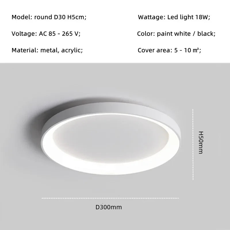 Modern Round Smart Led Ceiling Lamp Lighting Living Room Bedroom Dimmable Simple Ceiling Lights Home Decor Lighting Lamp Fixture