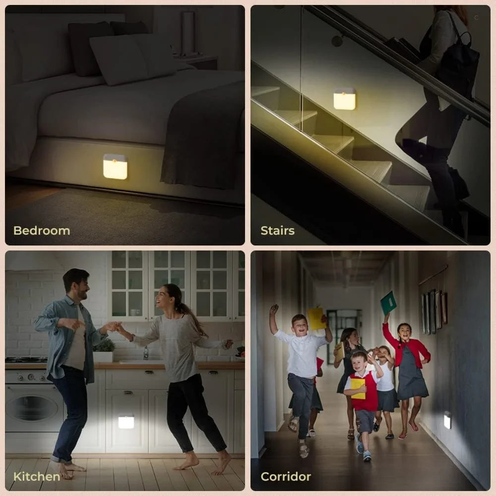 Motion Sensor Led Light Usb Charging Square Lamp for Bedroom Kitchen Stair Hallway Wardrobe Cupboard Lighting