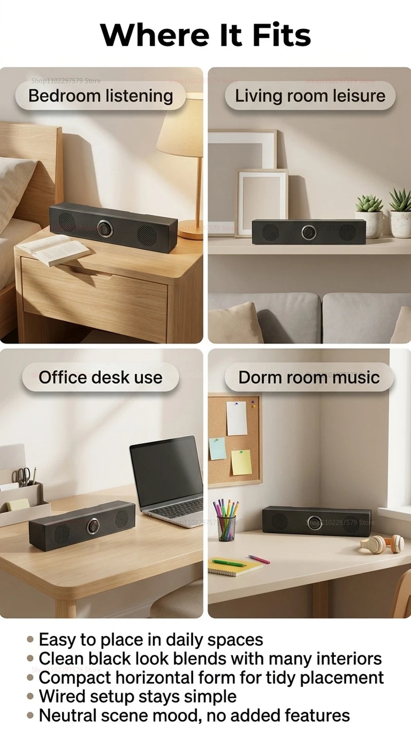 Wired Bluetooth Speaker USB Powered Soundbar Stereo Bass Dual Speaker Home Theater TV PC Laptop Gaming Portable Audio Box