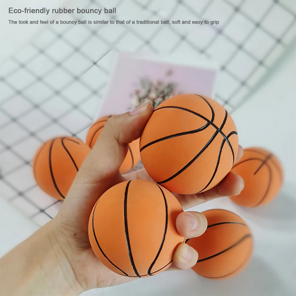 6cm Small Inflatable Basketball Rubber Mini Sports Basketball  Soft High Bouncy Decompression Ball Family Parent-Child Games