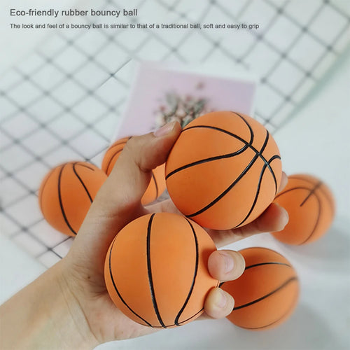 6cm Small Inflatable Basketball Rubber Mini Sports Basketball  Soft High Bouncy Decompression Ball Family Parent-Child Games
