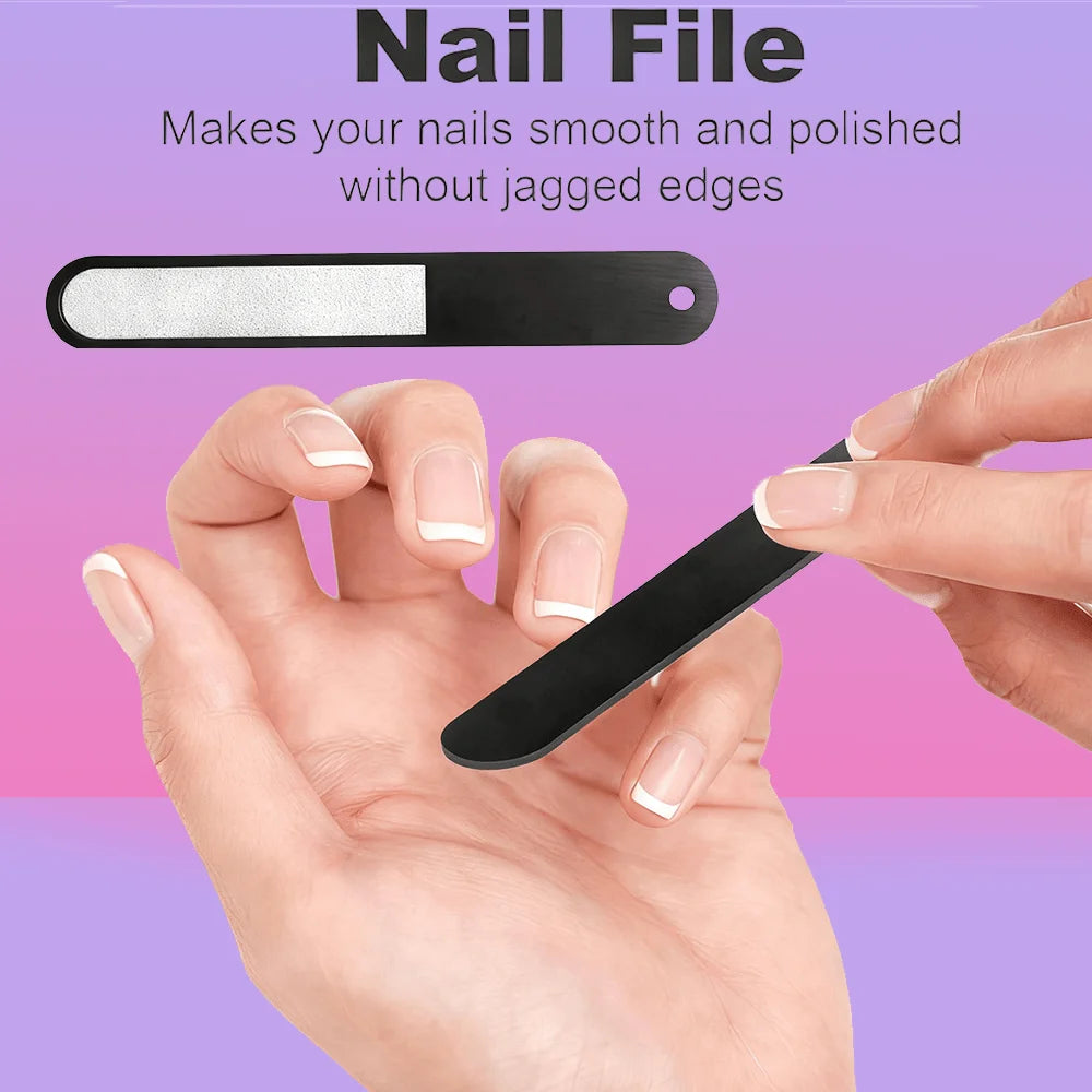 7pcs Professional Stainless Steel Nail Care Set  Foot Care Kit That Includes Nail File, Cuticle Nippers, Suitable for Men, Women
