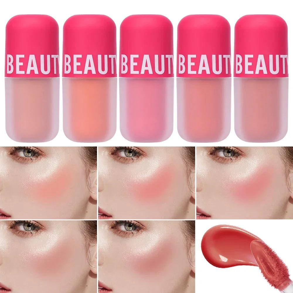 BEAUTY GLAZED 5 Colors Blush Serum Long Lasting Waterproof Natural Cheek Tint Blusher Matte Cream On Face Make Up Cosmetics
