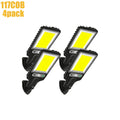 Solar Motion Sensor Lights Solar Powered LED Security Lights with 117 COB 3 Lighting Modes for Garden Fence Patio Garage