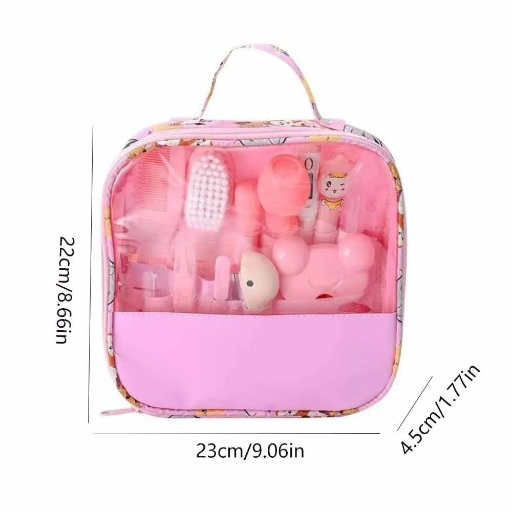 13Pcs/Set Multi-functional Baby Care Kit Nasal Aspirator Nail Clipper Baby Grooming Kit Comb Hair Wash Brush
