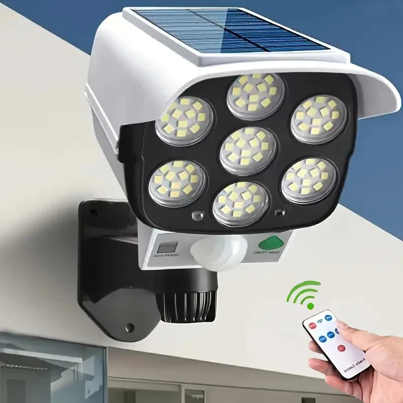 Outdoor Motion Sensor Solar Lights 77LED Solar Motion Sensor LED Light Outdoor Camera Porch Garden Wireless Security Floodlights