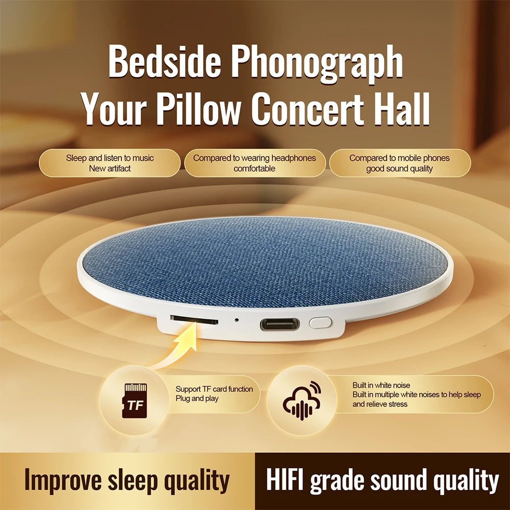 Bluetooth Speaker Wireless Bluetooth5.4 HiFi Pillow Sound Disc Sleep Decompression Support TF Card Reading Type-C Cable Charging