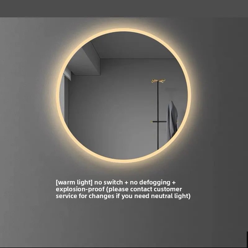 Led Mirror with Light Vanity Mirror 19.5 Inch Smart Round Mirror Bathroom Mirror Anti-fog Makeup Wall Hanging Bathroom Bathroom