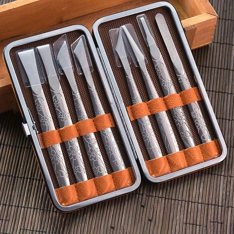 Professional Pedicure Tools Set Manicure Knife Kit Stainless Steel Toe Pedicure Knife Nail Clipper Feet Scraper Dead Skin Remove