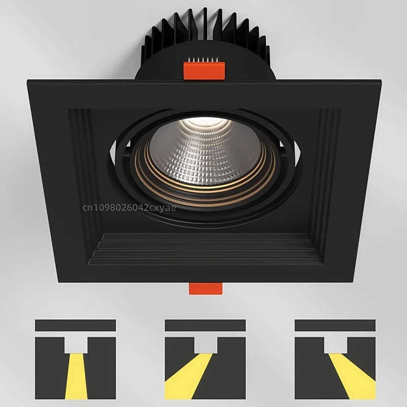 Dimmable LED downlights, COB spotlights, 10W, 20W, 30W, ceiling anti-glare, living room and kitchen indoor lighting