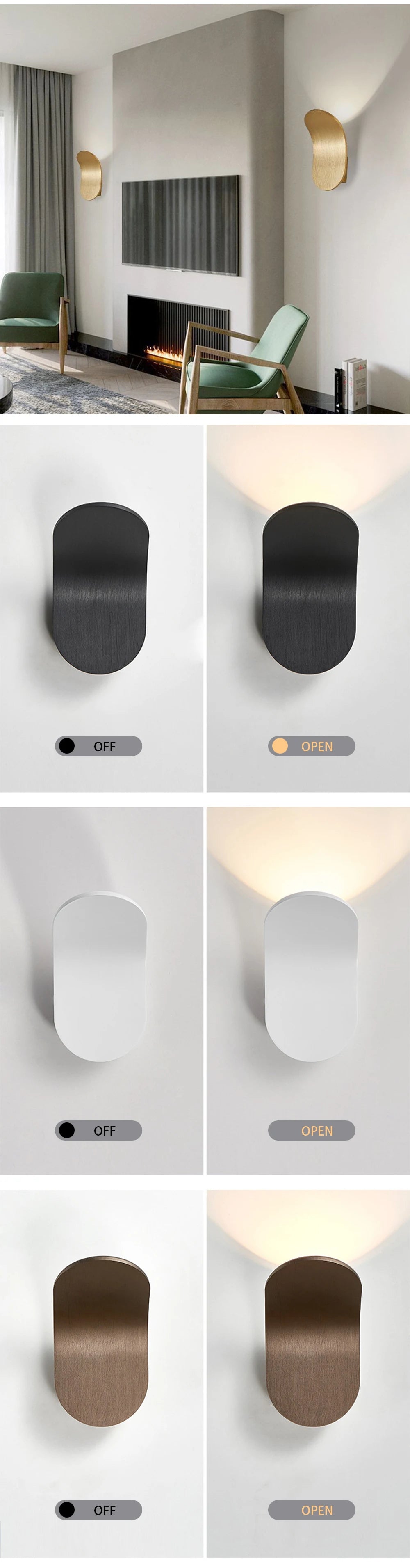 Modern Wall Light Indoor Led Stair Lamp Nordic Minimalist Sconce Foyer Hallway Decor Luminaire Creative Bedside Lighting XINLAT