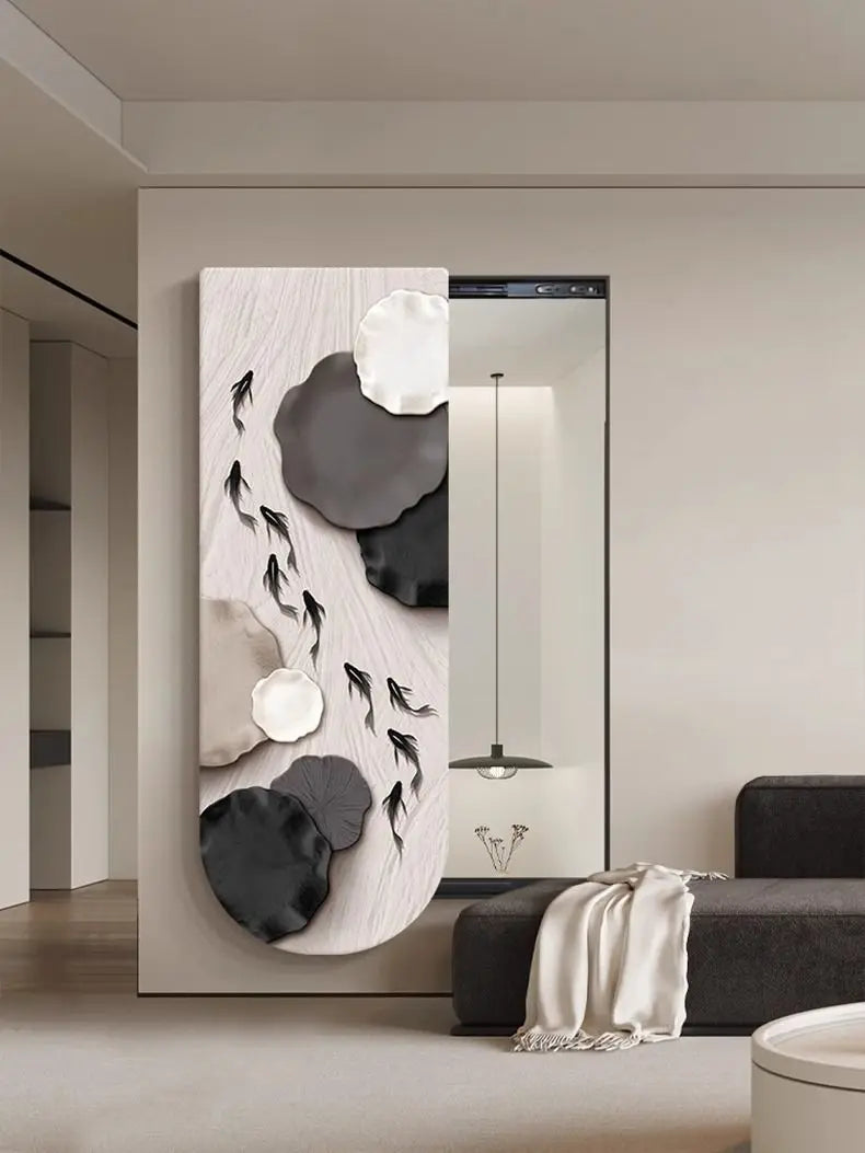 Bathroom Rectangle Mirror Organizer Creative Black Wall Mirror Bedroom Ornament Decorazioni Casa Home Furniture Accessories