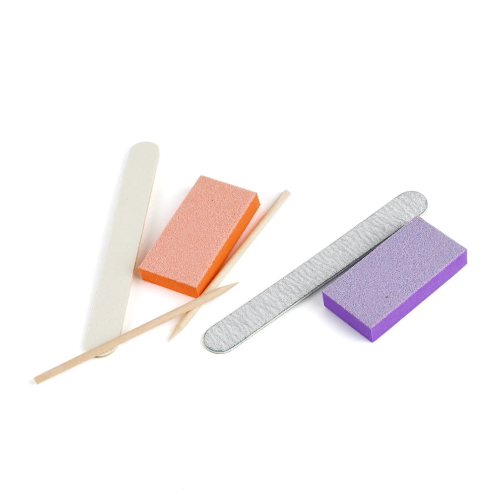 100 Sets Natural Nail Kits Disposable Manicure Kit  Salon Professional Pedicure Pedicura Nail File Set