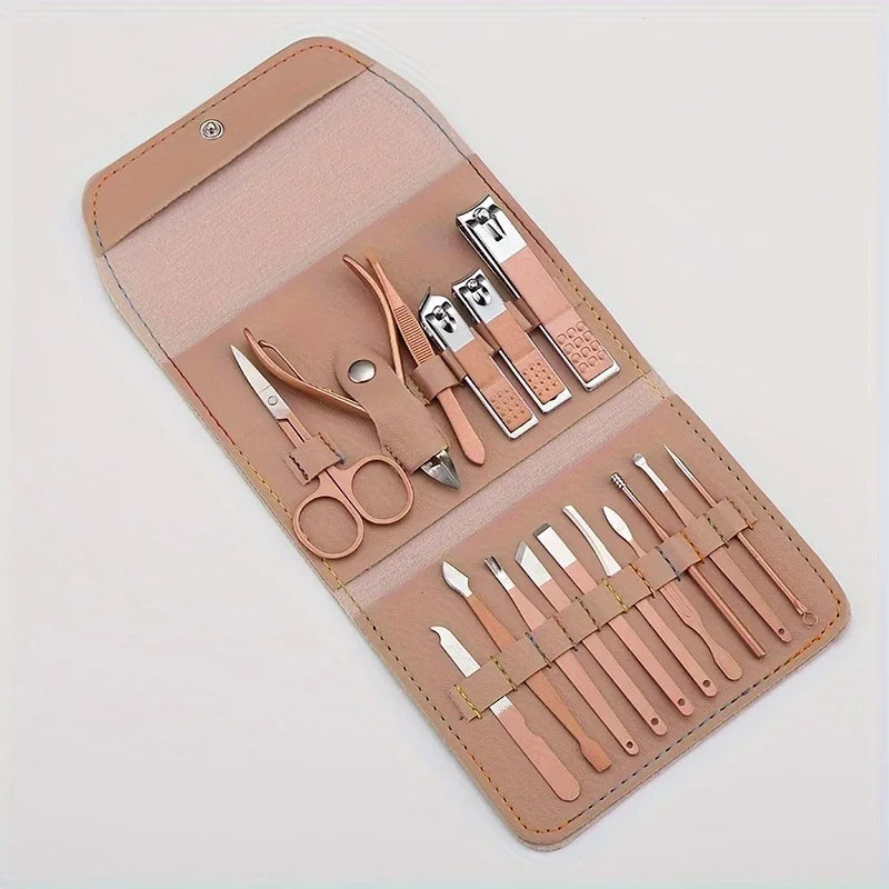 16pcs Professional Nail Care Kit with Travel Case - Manicure & Pedicure Set including Nail Clippers And Cuticle Nippers