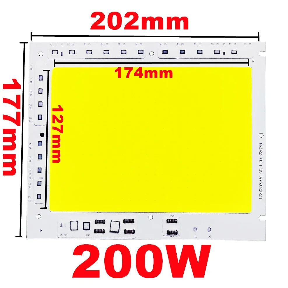 LED COB Chip 50W 100W 150W 200W 200-240V Smart IC No Need Driver LED Lamp Light Source For Flood Light Spotlight DIY Lighting