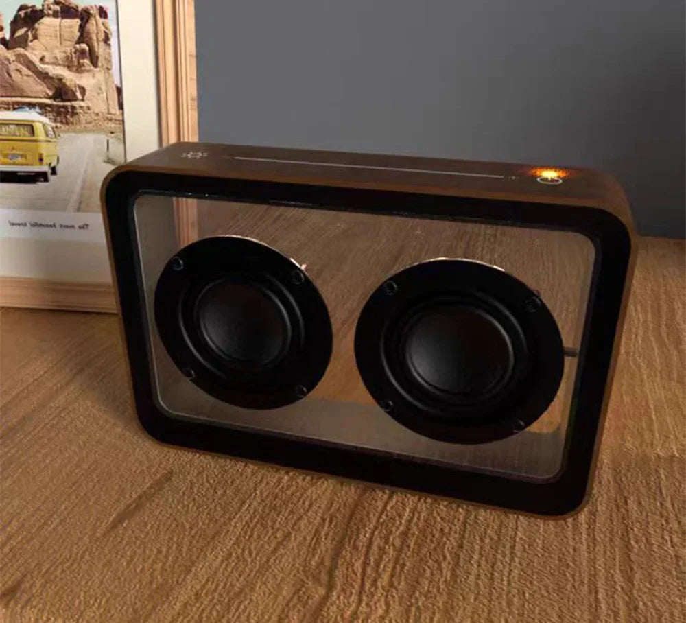 Creative Transparent Bluetooth Speaker with Dual Horn Clear Sound Quality Desktop Decoration Home Mini Audio Reading Light