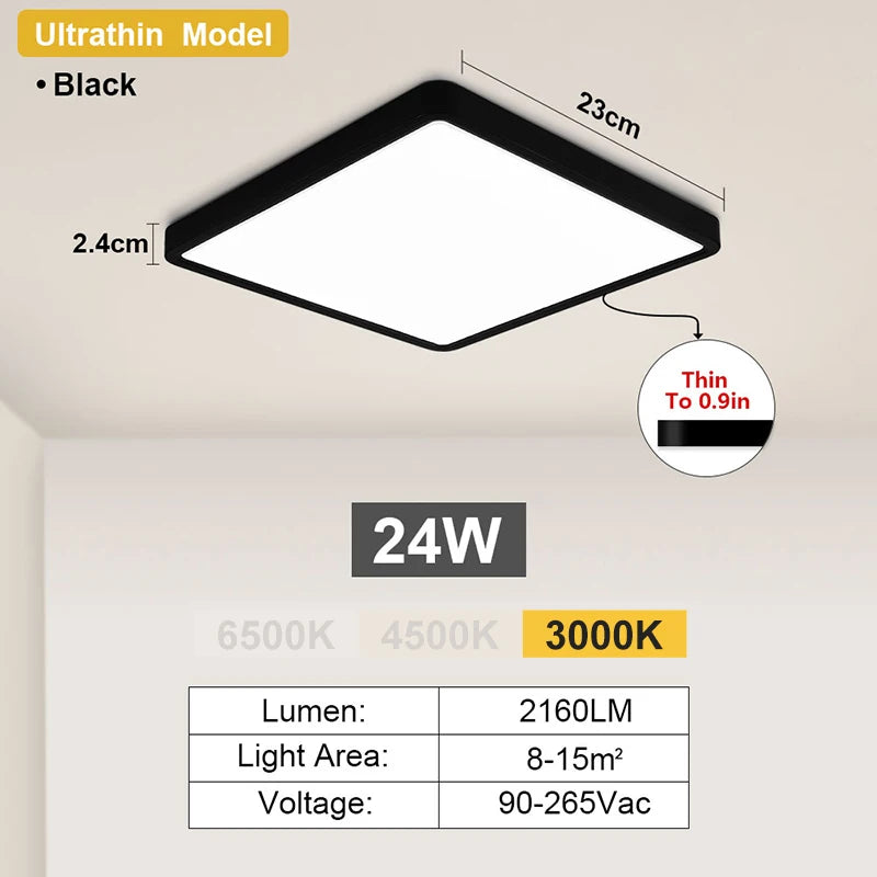 23/30cm Modern LED Ceiling Light Waterproof Dustproof Triple Proof for Kitchen Bedroom Bathroom Living Room Indoor Home Lighting