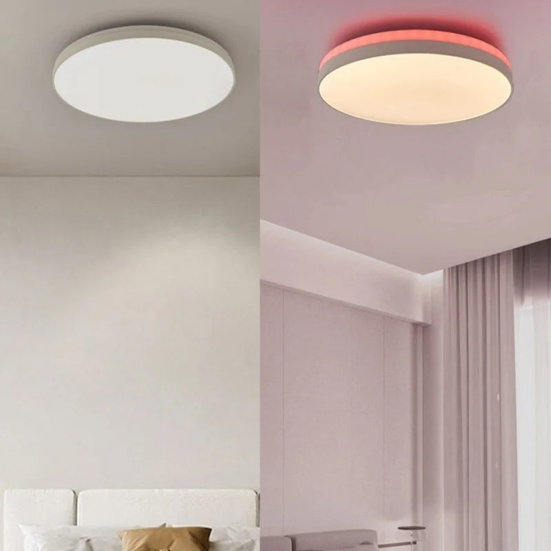 Smart LED Ceiling Light with RGB Backlight Bluetooth Tuya APP Remote Control Dimming Living Room Bedroom Home Decor Ambient Lamp