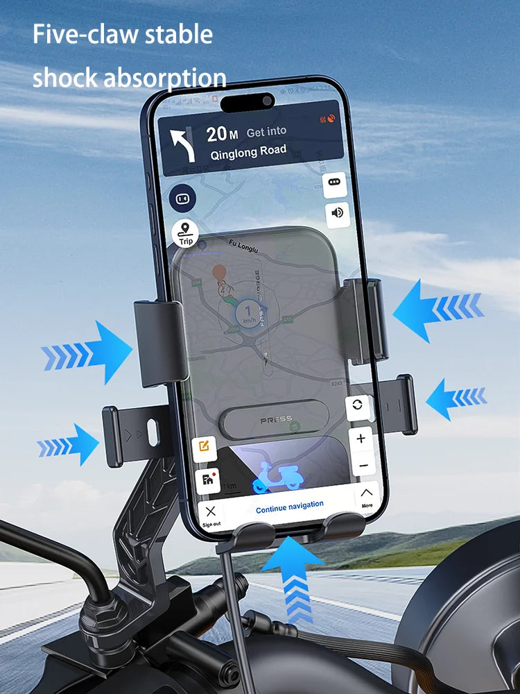 Motorcycle Accessories Wireless Charger Mobile Phone Holder Waterproof Sunshade Shockproof Bike Wireless Phone Charger Mount