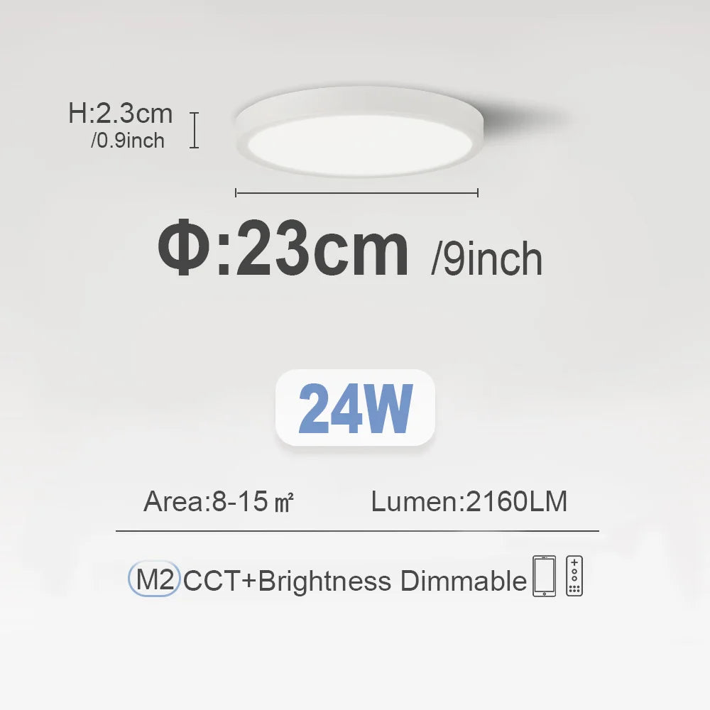 Smart Led Ceiling Light with Remote Control 3 Colors Dimmable Ceiling Lights Ultrathin Panel Lamps Bedroom Kitchen Ceiling Lamp