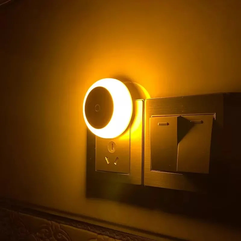 intelligent Motion Sensor night light auto on/off wireless night light LED Plug-in wall lamp  bedroom bedside lamp home lighting
