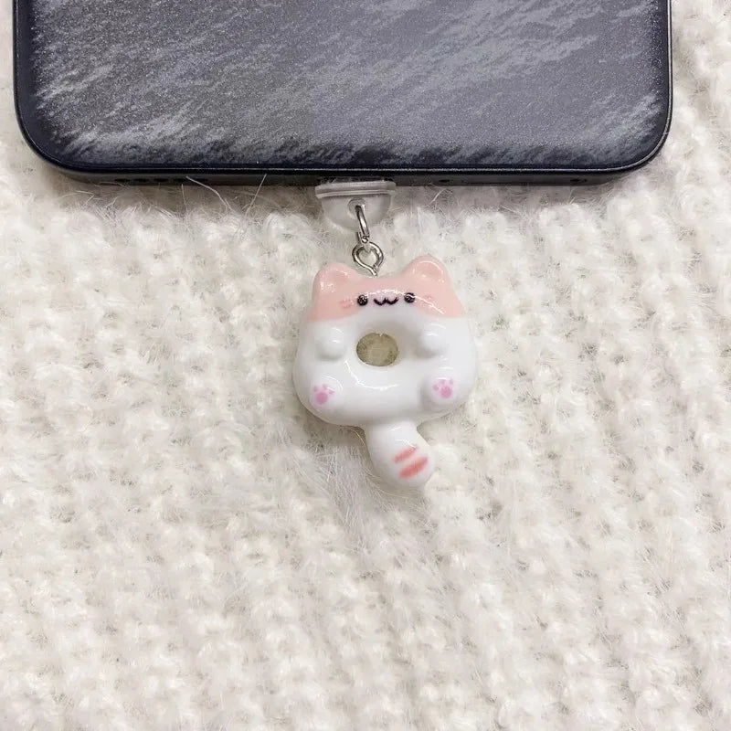 Cute Cat Cartoon Phone Dust Plug Pendant Accessory Decoration for IPhone Type-c Android Kitten Charging Port Phone Accessories