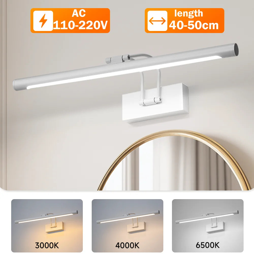 LED Mirror Light vanity Lamp 110-220V 3 Colors Wall Light Mural Spotlights Suitable For Dressing Table