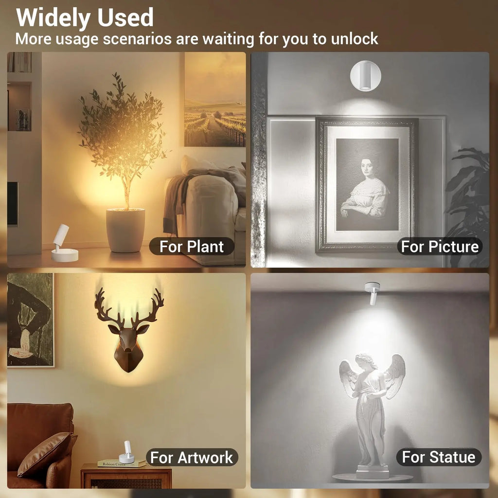 Smart Remote Control & Magnetic USB LED Wall Light,3 Mode Dimmable Cordless Touch Night Lamp for Bedside,Wardrobe,Hallway,Stairs