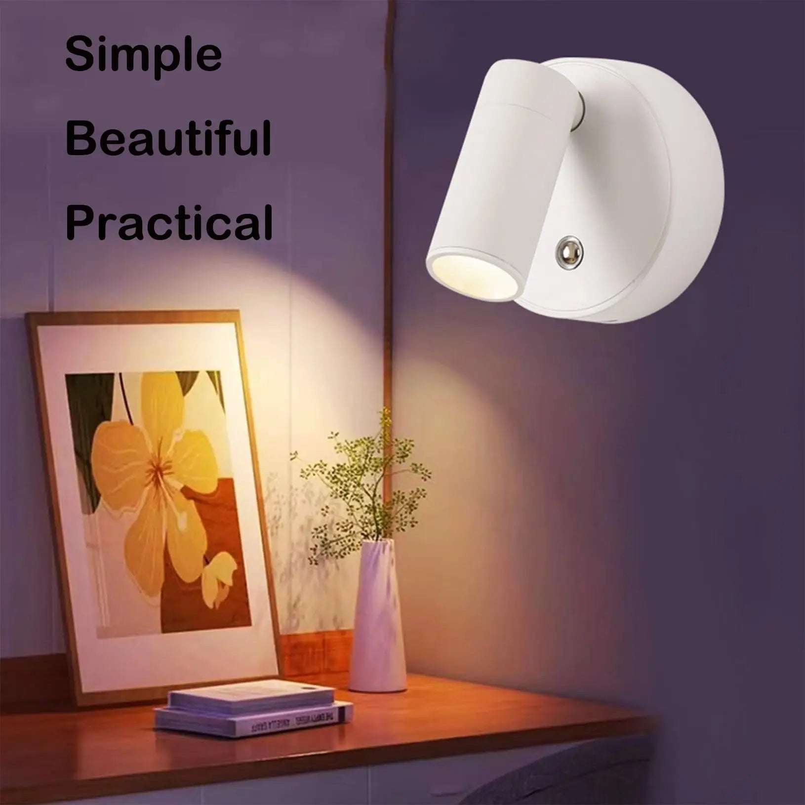 Smart Remote Control & Magnetic USB LED Wall Light,3 Mode Dimmable Cordless Touch Night Lamp for Bedside,Wardrobe,Hallway,Stairs
