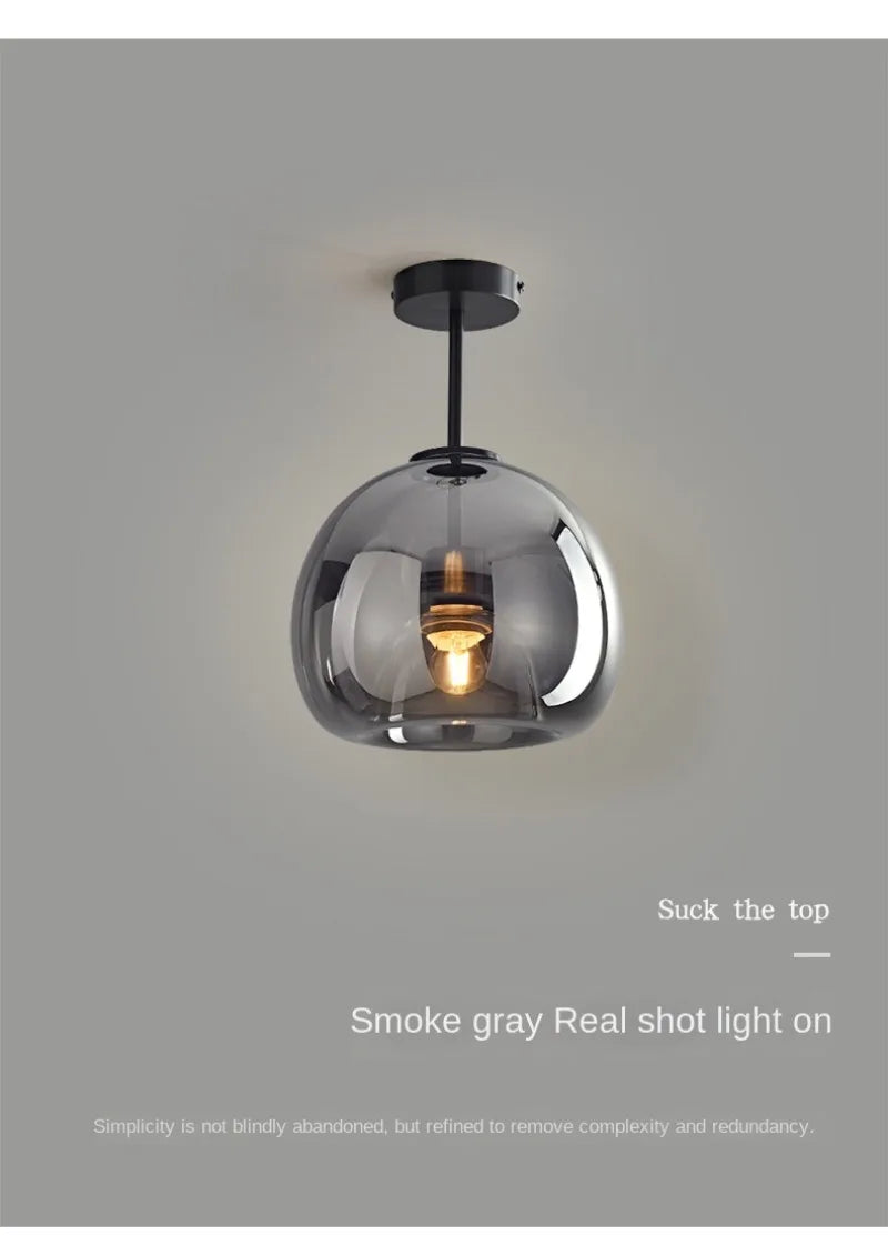 Nordic Modern Glass Ceiling Lamp Bedroom Bedside Restaurant Kitchen Bar Island  Hanging Led Chandelier Lights Indoor Lighting
