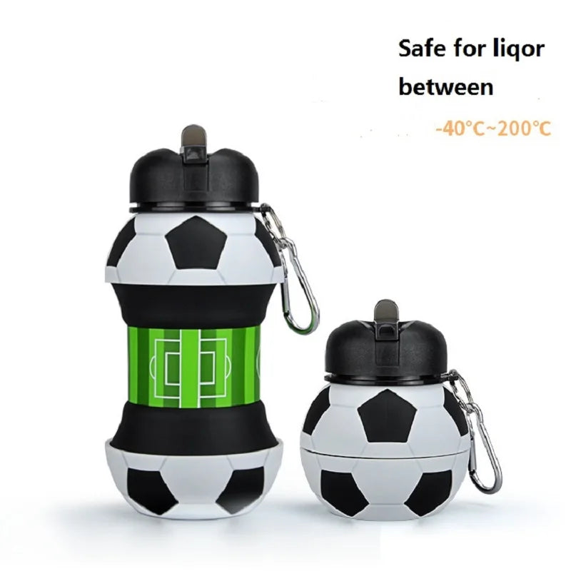 Soft Water Bottle Silicon Sports Bottle for Water Basketball Soccer Ball  BPA free for Kids Gift Father's Holiday Free Shipping