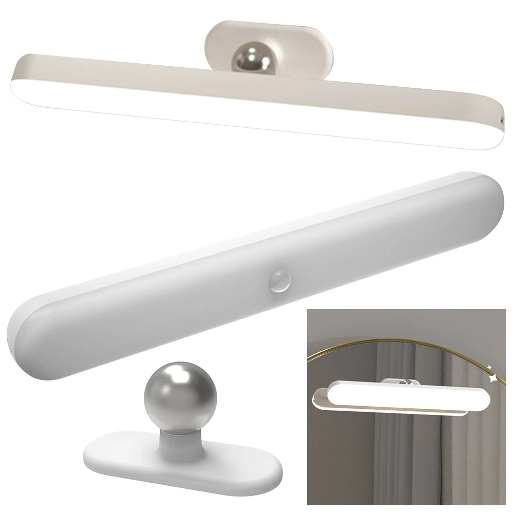 Wireless Mirror Vanity Lights Battery Operated LED Eye Protection Light Adjustable Color Brightness & Angle for Home Bathroom
