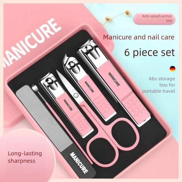 Portable Nail Clippers & Manicure Pedicure Set - Complete Nail Care Kit with Clippers, File, Cuticle Remover & Tools
