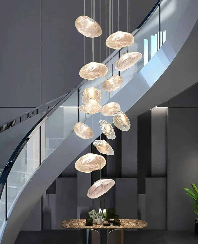 Modern Light Luxury Home Decoration LED Chandelier Staircase Light Living Room Chandelier Indoor Lighting