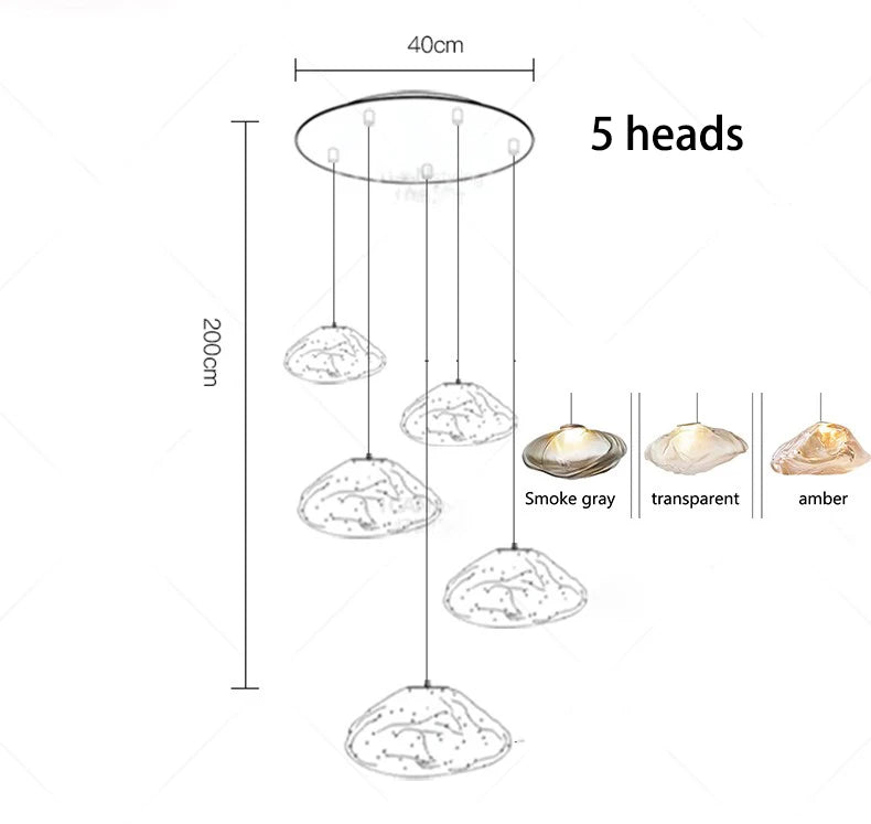 Modern Light Luxury Home Decoration LED Chandelier Staircase Light Living Room Chandelier Indoor Lighting