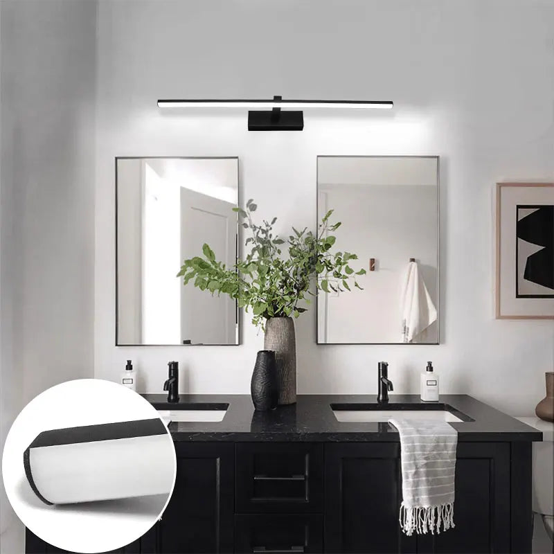 Indoor LED Vanity Lights for Mirror Hardwired 40/60cm Black LED Wall Lights Wall Lamps for Bathroom Picture Lights for Wall